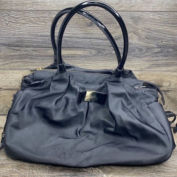 kate spade Handbags - Kate Spade Cross Body Black Puffy Nylon Diaper Bag Gently Used